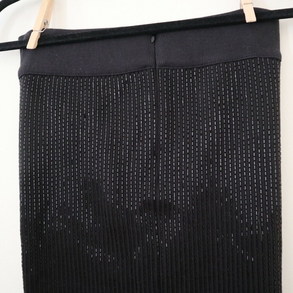 All Saints Lovise Hand Beaded Set Black Sleeveless Top US 0 & Pencil Skirt US 6 - Picture 11 of 12